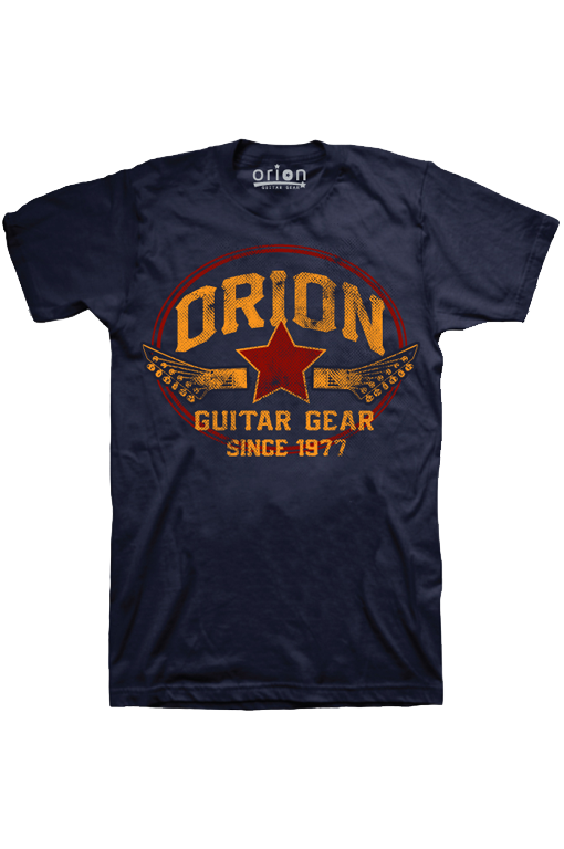 Orion blue guitar t-shirt